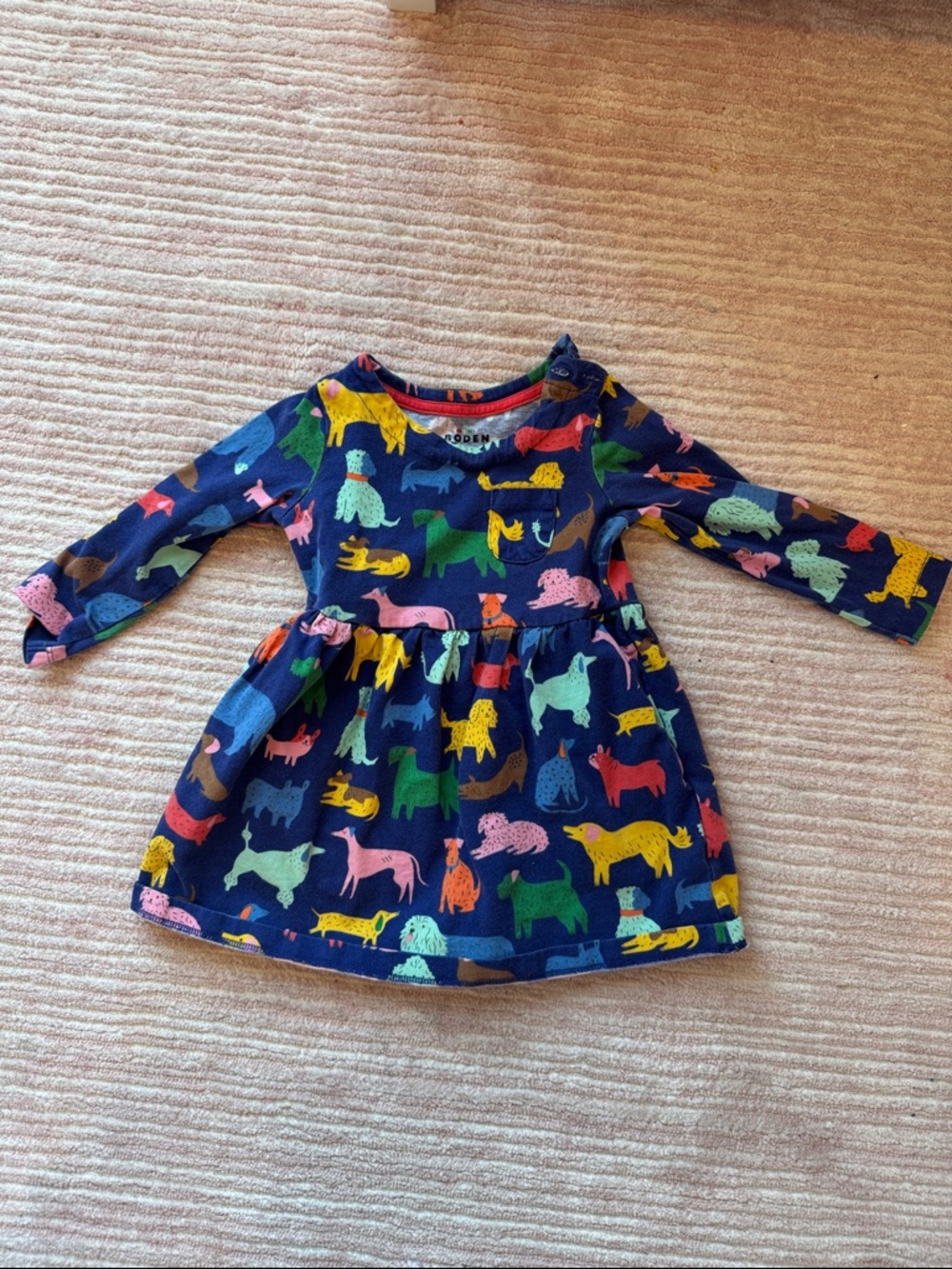Mini Boden toddler girl dress with dog print
